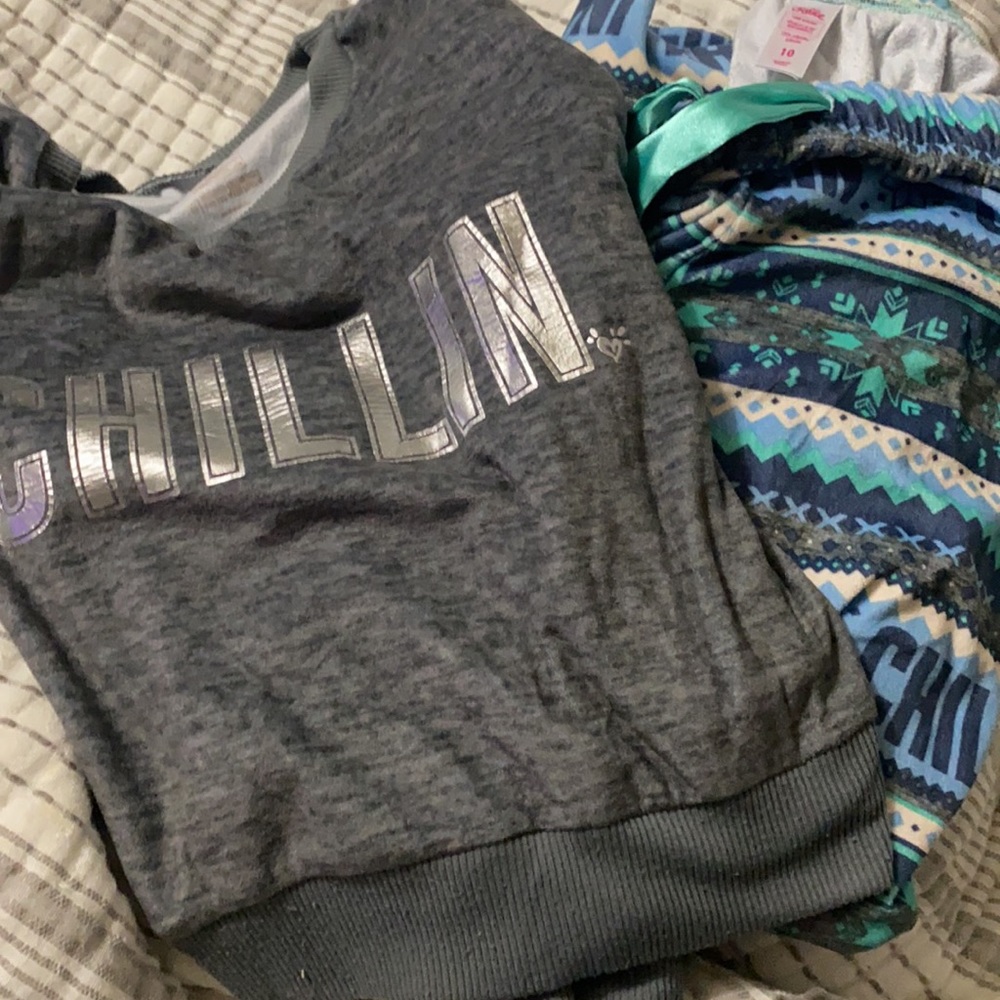 Justice Pajama Set Chill- winter time soft sz10